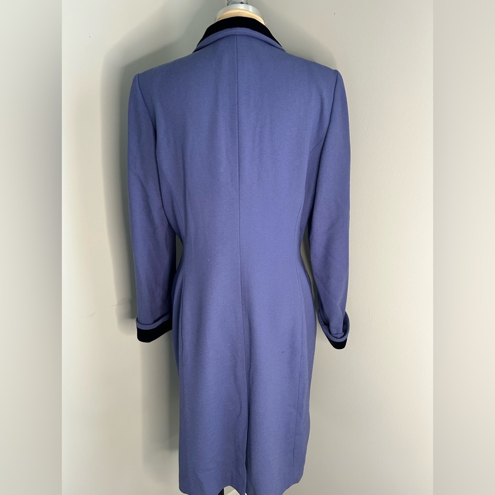 Vintage Kasper ASL|  Purple Dress with Black Velvet Details - Picture 2 of 6